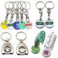 Euro Shopping Cart Trolley Coin Keychain