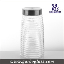 Cross Stripe Lidded garrafa de vidro alto e recipiente de alimentos (GB2102F-1)