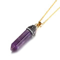 Simple Gemstone Amethyst Crystal Necklace For Women