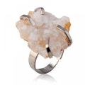 Anillos de mujer naturales Drusy Crystal Gemstone