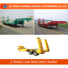 2 Axles Lowboy Semi Tailer for Heavy Equipment