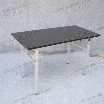 Black Melamine Conference Table with Silver Table Legs (YC-T06-03)