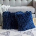 Plush long fur pillow for cozy atmosphere