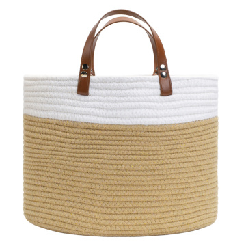 Simple Fashion Bin Round Slight Tapered Jute Rope Basket