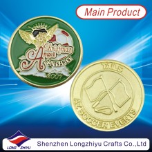 Personalizado metal ouro colorido réplica moeda moeda do anjo de natal (lzy1300054)