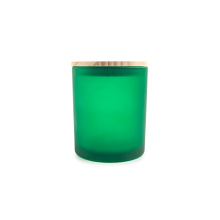 450 ml de contenedor de velas Grascas de vela de vidrio verde esbelto