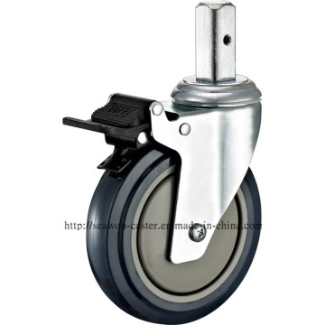 3 in. PU Medical Caster - Square Stem and Brake