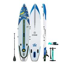 Wide inflatable paddle board racing board