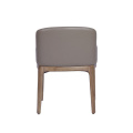 Cadeira de jantar de couro de madeira moderna