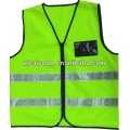 Veste verte fluorescente avec fermeture à glissière