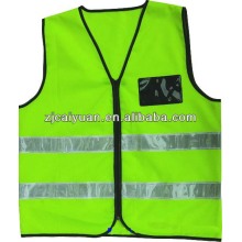 Veste verte fluorescente avec fermeture à glissière