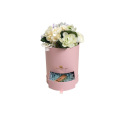 Round luxury flower hat box with drawer