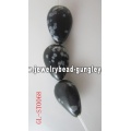 Cuentas de obsidiana copo de nieve de piedras preciosas genuinas