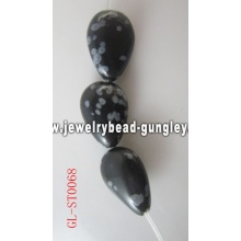 Genuine Gemstone Snowflake Obsidian beads