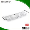 Extensible chrome bathtub caddy rack,shower tray tub caddy