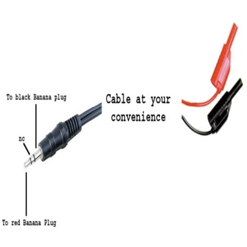 3.5mm stereo plug to dual banana plug cables