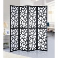 Pine wood 4-Panels Room Divider With Decorative Cutouts