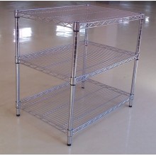 Soporte para estante de exhibición de metal cromado ajustable, aprobación NSF