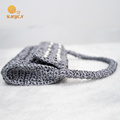 Crochet Handmade Gray Pearl Clutch Handbag