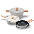 Wooden Handle Nonstick Kitchen Cooking Pot Coowkare Set