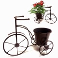 Decoração de parede Bird Riding Bike Metal Flowerpot para jardim