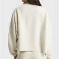 Jade White Womens Pullover de tamanho grande ombro