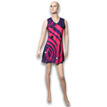 100 % Polyester Sublimation bedrucktes Netball Kleid