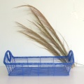 blue rectangular iron wire storage basket