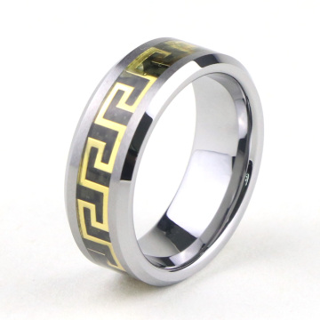 High Quality Tungsten Greek Key Wedding Rings