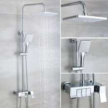 2020 Neues Modell Chromed / Black Square Badewanne Wasserhahn Duschmischer Set