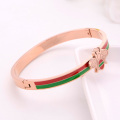 Antique Enamel Rose Gold Stainless Steel Bee Bracelet