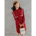 Autumn and winter British girls' college style knitted wool dress