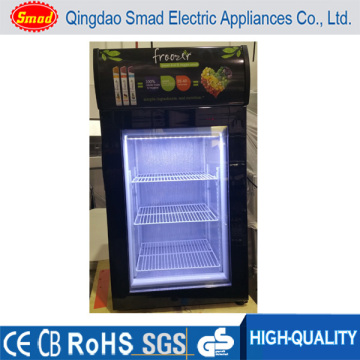 Small Glass Door Freezer Front Open Mini Display Freezer for Supermarket and Convenient Store