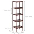 5-Tier Multifunctional Brown Bamboo Storage Rack