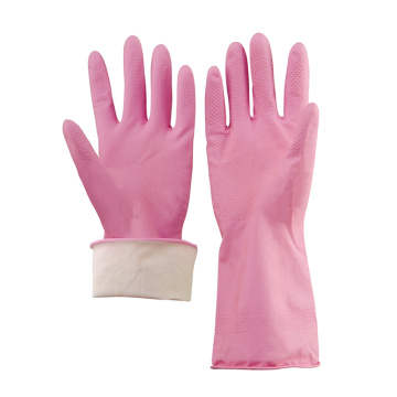 Guantes de goma de goma de goma de manga larga de limpieza de cocina rosa