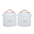 Set 3 White tea sugar coffee canister