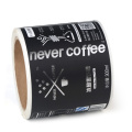 Adhesive coffee food beverage packaging roll sticker