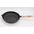 Cast Iron Skillet With Wooden Hot Handle