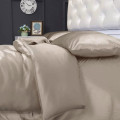 3pc Silk Duvet Cover Flat Fitted Sheet Pillowcases