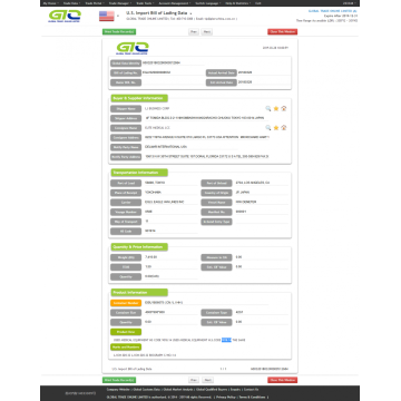 Información comercial de importación de EE. UU. Para equipos médicos