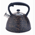 whistling stovetop kettle with Black and gold lines