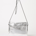 Metallic zipper stitching small square bag