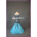 ED Bridal Elegant Mermaid Lace Appliqued Sweetheart Neckline Zipper Sky Blue Tulle Long Evening Gown Design