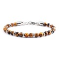 Gemstone 6 mm perles Bracelets de tennis en acier inoxydable pour hommes Femmes Buccuaire réglable 6.5-7,8 pouces Remeau Reiki Yoga Diffuseur