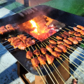 Corten Steel Wooden BBQ Grill para cozinha de churrasco