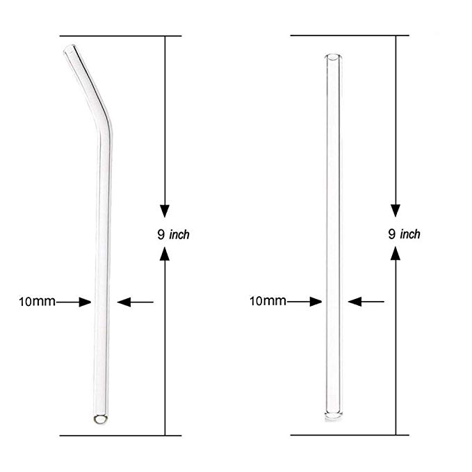 size of glass straw