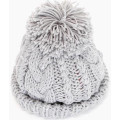 Solid color big bobble knit winter hat patterns