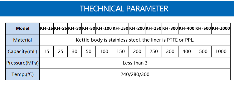 100ml High Temperature Hydrothermal Synthesis Reactor 