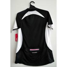CC02-Black women's mesh cycling top with back pocket