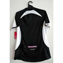 CC02-Black Top à cyclisme en filet pour femmes avec poche arrière